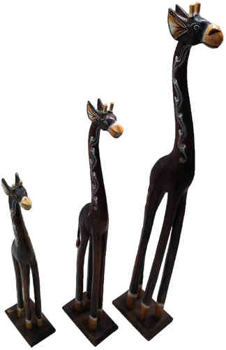 Giraffen Set Patra Holz Giraffen 60 - 80 - 100 cm