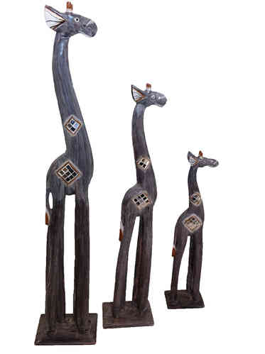 Giraffen Set Tandra Holz Giraffen Deko 60 - 80 - 100 cm