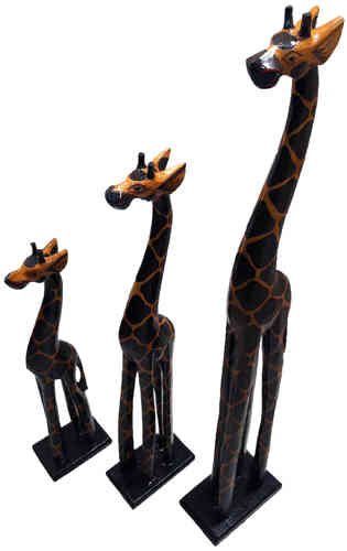 Giraffen Set Semoggi Holz Giraffen 60 - 80 - 100 cm