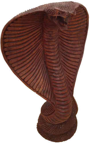 Kobra Schlange Holzfigur Snake Skulptur Bali Deko 20-25-30 cm