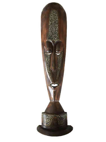 Stand Maske Antik Bali Holz Deko Figur 100 cm