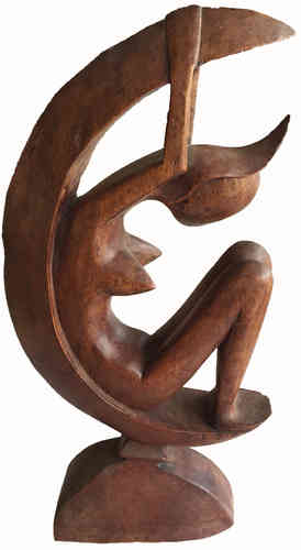 Bali Figur Afrikanische Holz abstrakte Skulptur Mädchen