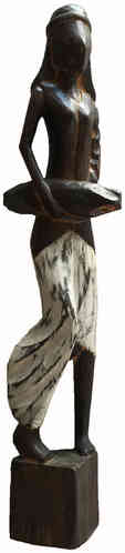 Bali Afrika Frau mit Turban Deko Holz Figur Statue 50cm