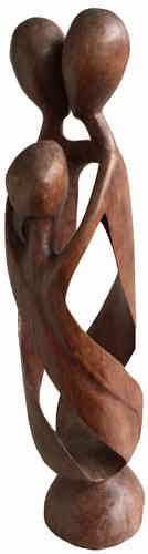 Bali Figur Holz abstrakte Skulptur Liebespaar Tanzpaar