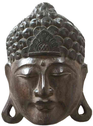 Wandmaske Maske Buddha Antik Bali Holz Deko Figur