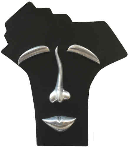 Maske Metall Hängemakse Metall Gesicht 40 cm