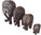 Bali Elefanten Set Holz Deko Platten Set 20-50 cm