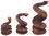 Kobra Schlange Holzfigur Skulptur Deko 15-30 cm 3er Set